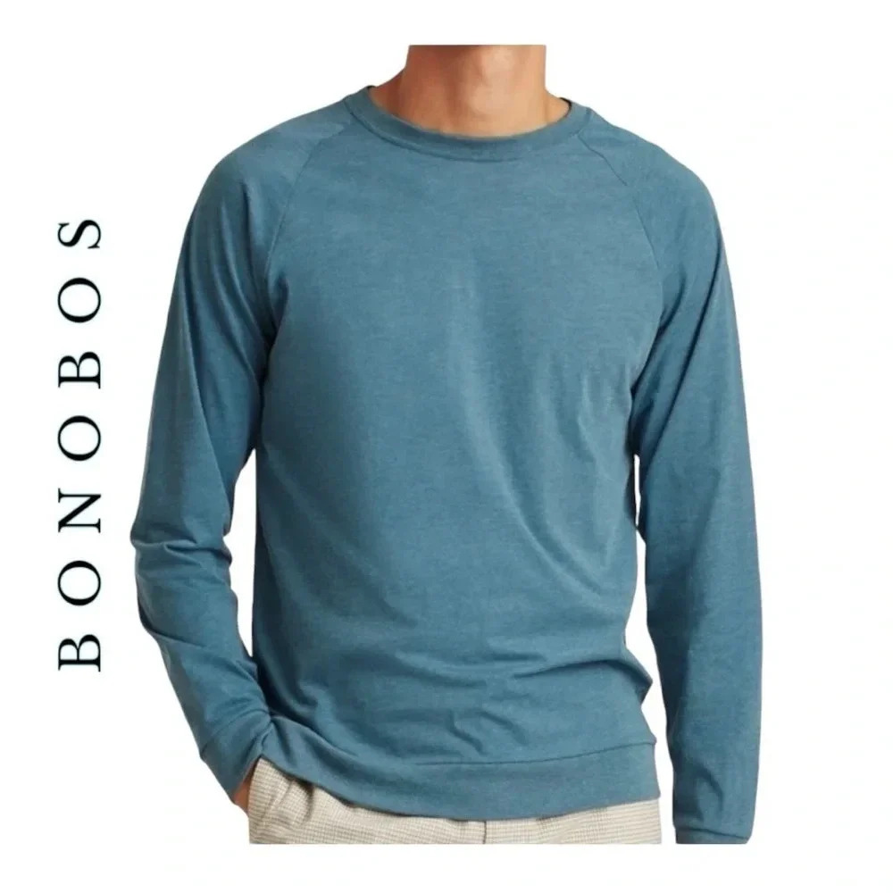 1618. MEN’S BONOBOS‎ LONG SLEEVE SWEATER SIZE X-LARGE TEAL IN COLOR TIGHT KNIT